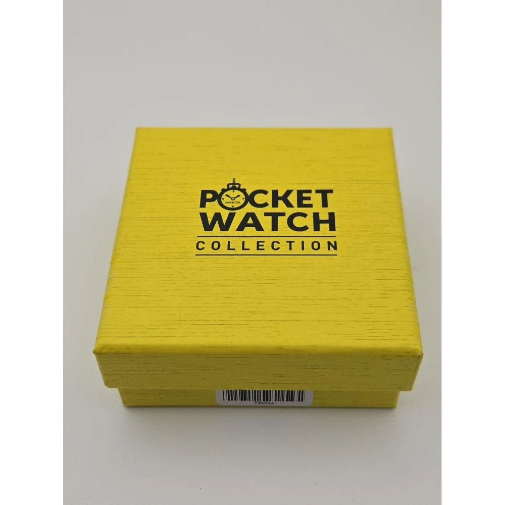 NIB 79004 Invicta Goldtone Owl Pocket Watch. Blue/Green Enamel, Crystals,Chain.